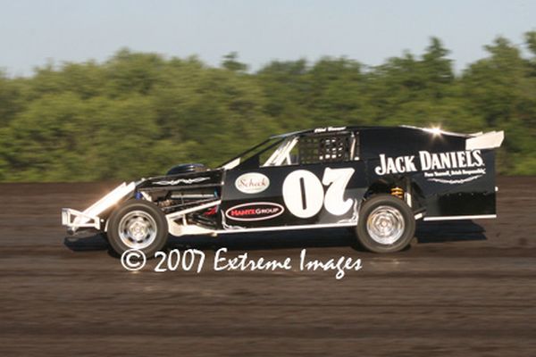 Clint Bowyer in USMTS Modified at Adams County Speedway Corning Iowa June 5 2007