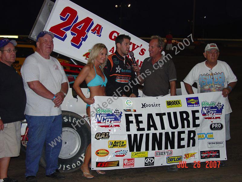 Brian Brown Wins Belleville Ks NCRA 360 Feature 7/26/2007