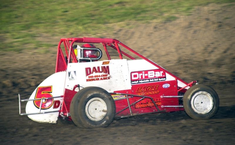 Zach Daum in Kornhusker Midget Klassic action at Rising City's Butler County Motorplex.