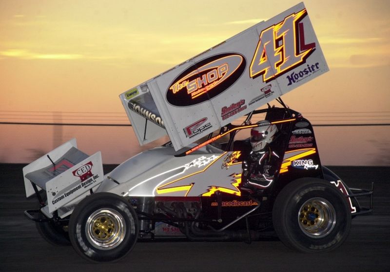 Jason Johnson in action during  Sooner Region Shootout at Devil's Bowl Speedway