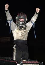 Robert Ballou celebrates his second consecutive O'Reilly Sprint Bandits feature