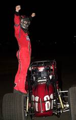 Robert Ballou celebrates his third consecutive O'Reilly Sprint Bandits Win