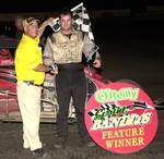 Robert Ballou victory lane Friday night's O'Reilly Sprint Bandits TNT Lakeside