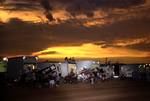 Storm clouds brew as the American Bank of Oklahoma ASCS Sooner Region completes Saturday night's event at Lawton (OK) Speedway.