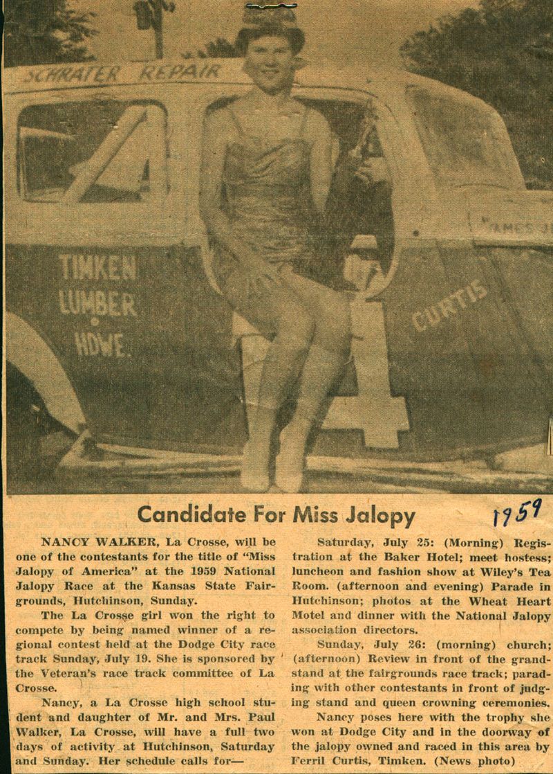 1959 - 14 and Nancy Walker Queen at Dodge City Merrick Racing Promotions