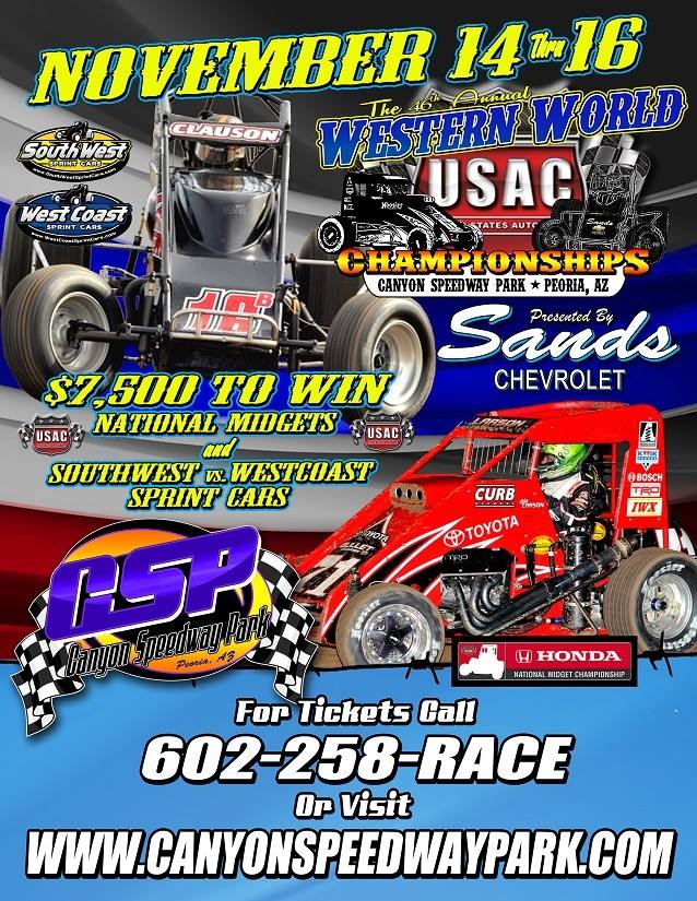 “46TH WESTERN WORLD CHAMPIONSHIPS” ON TAP AT CANYON SPEEDWAY PARK Page