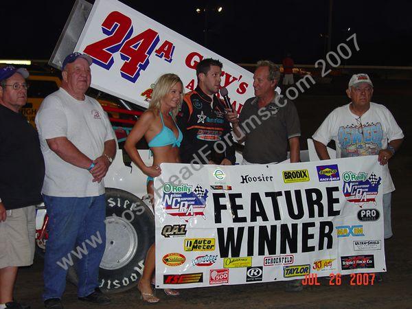 Brian Brown Wins Belleville Ks NCRA 360 Feature 7/26/2007