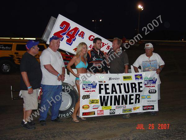 Brian Brown Wins Belleville Ks NCRA 360 Feature 7/26/2007