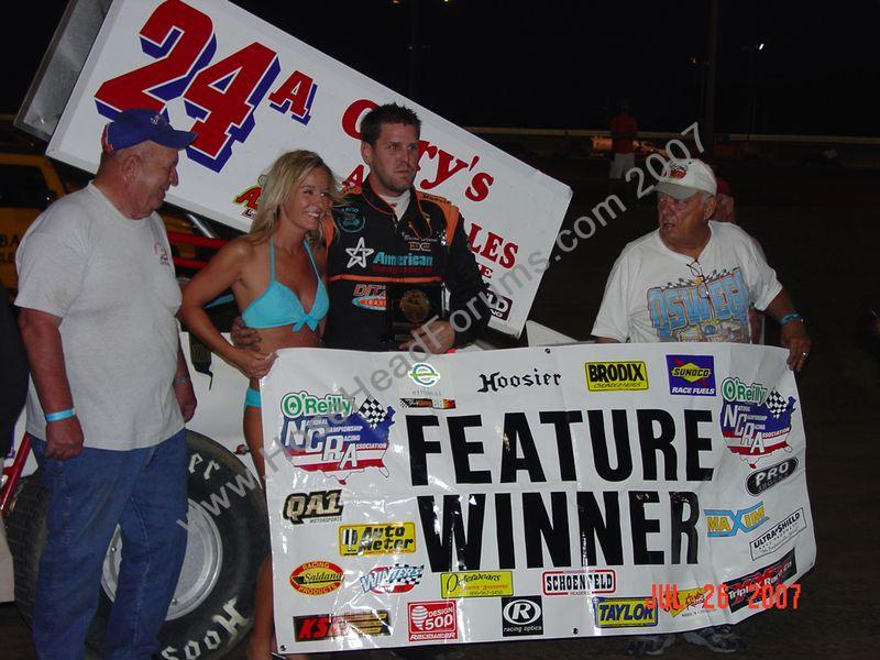 Brian Brown Wins Belleville Ks NCRA 360 Feature 7/26/2007