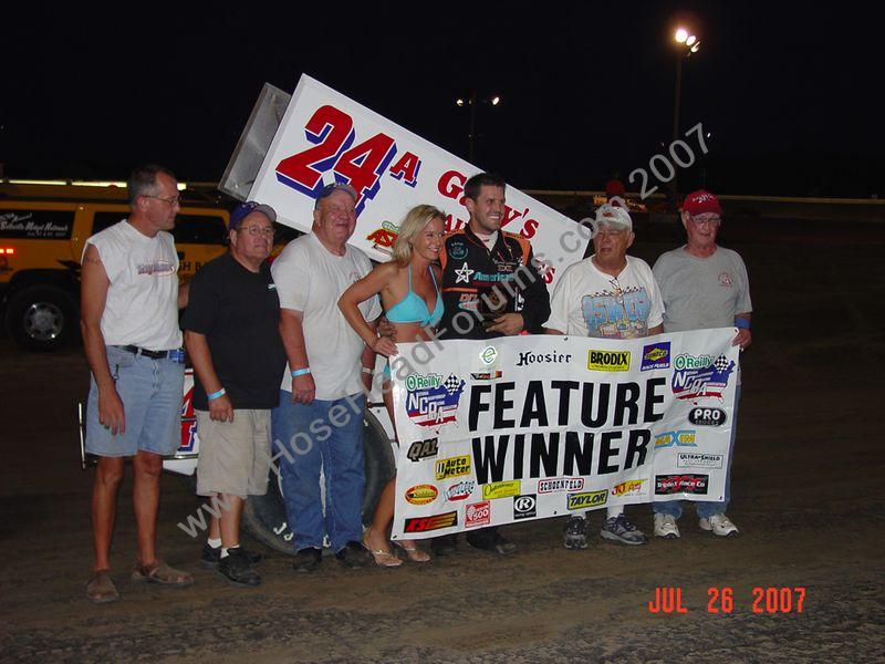 Brian Brown Wins Belleville Ks NCRA 360 Feature 7/26/2007