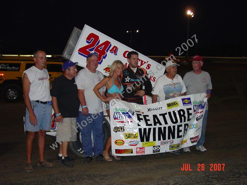 Brian Brown Wins Belleville Ks NCRA 360 Feature 7/26/2007