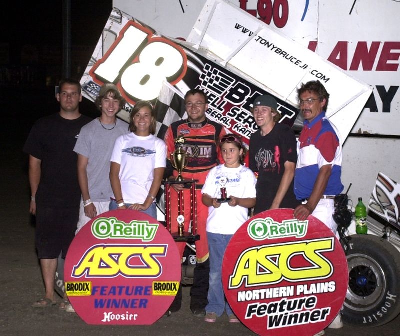 Tony Bruce, Jr., and company in O'Reilly ASCoT victory lane
