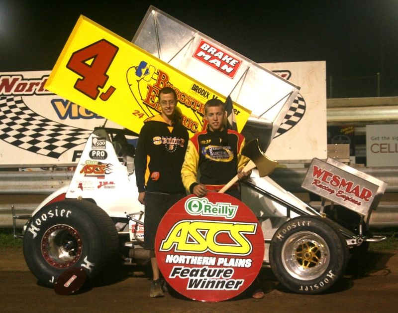 Nineteen-year-old Lee Grosz of Harwood, ND first career ASCS Feature Win