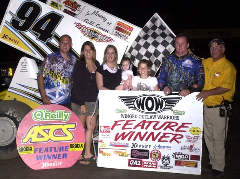 Wayne Johnson posted his first O'Reilly American Sprint Cars on Tour National feature win of the season by topping Friday night's 25-lap feature at Lakeside Speedway in Kansas City, KS.