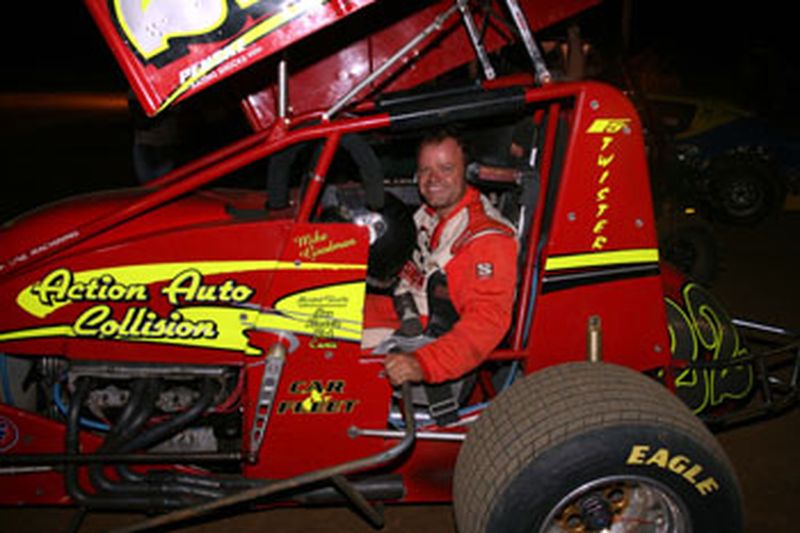 Mike after winning at Outlaw Motor Speedway this year