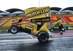 USC Rocket Industry Sprintcars on the quarter mile in Sydney. Ben Atkinson and Sammy Walsh putting on a show.