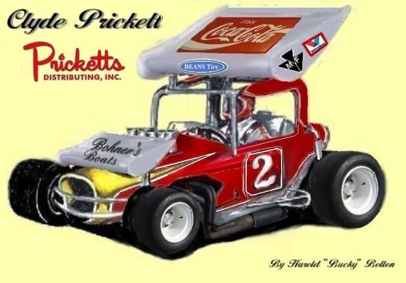 Another one of Clyde Prickett's cars, that I drew from memory.