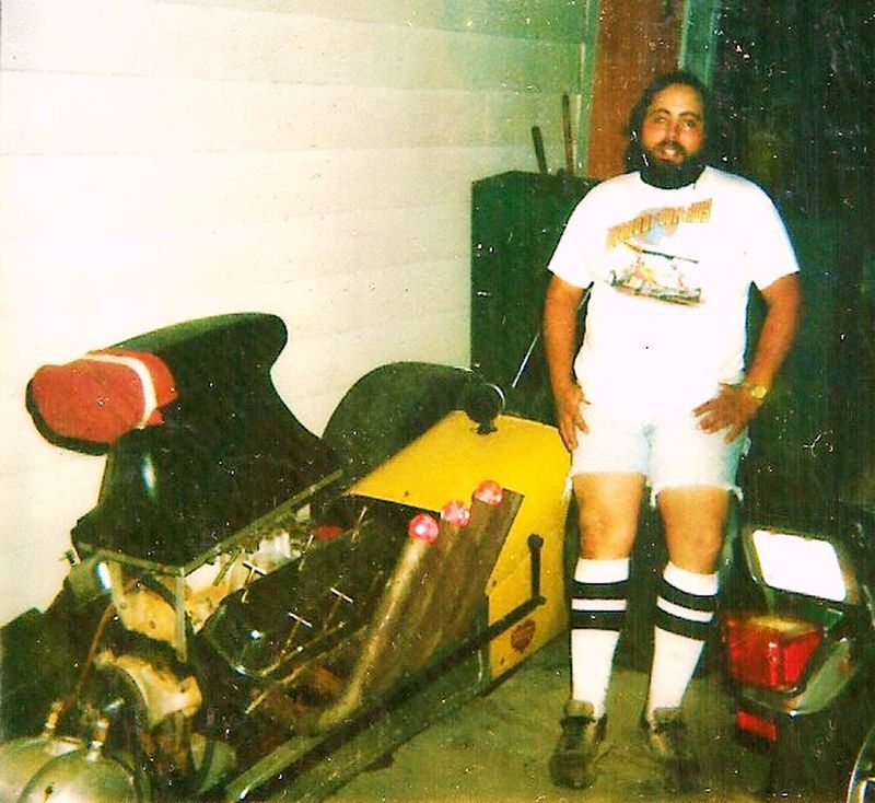 David & his front engined dragster.