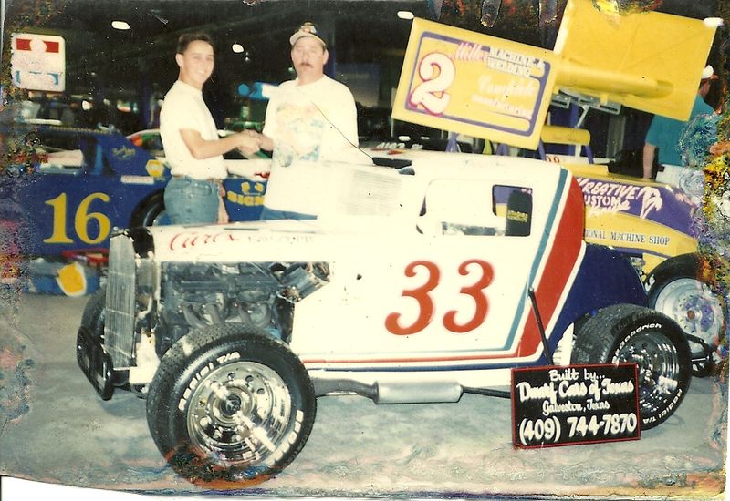 Greg & Travis Rilat with Travis's car at the AutoRama, Houston Astrohaul.