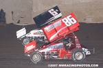 Randy Hannagan (6x) get's around Stephen Allard (86) for the win
