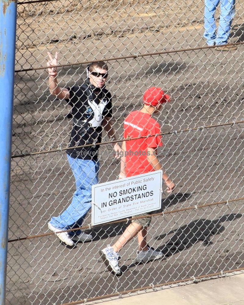 Mason Moore out and about after accident
