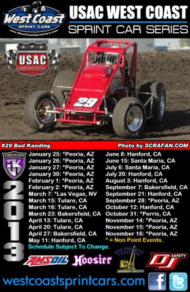 2013 USAC West Coast Sprint Car Schedules Page 1 SCRAFAN.COM Forum